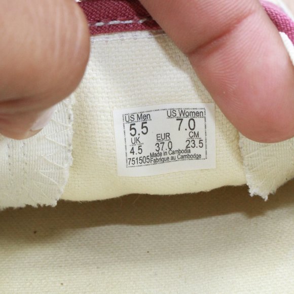 Vans Off the Wall Red Cream Checkerboard Slip On Sneaker Shoes Size L 7 M 5.5 - Picture 9 of 9